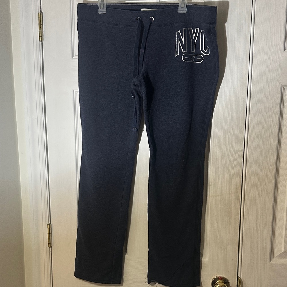Women’s Aeropostale Heathered Navy Blue Drawstring Sweatpants, Size XL